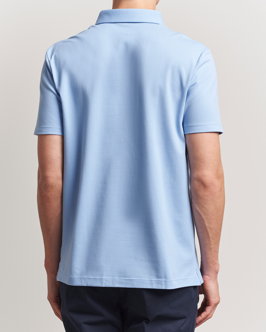 Homme | Polos | Charles Tyrwhitt | Short Sleeve Cotton Pique Polo Cornflower Blue