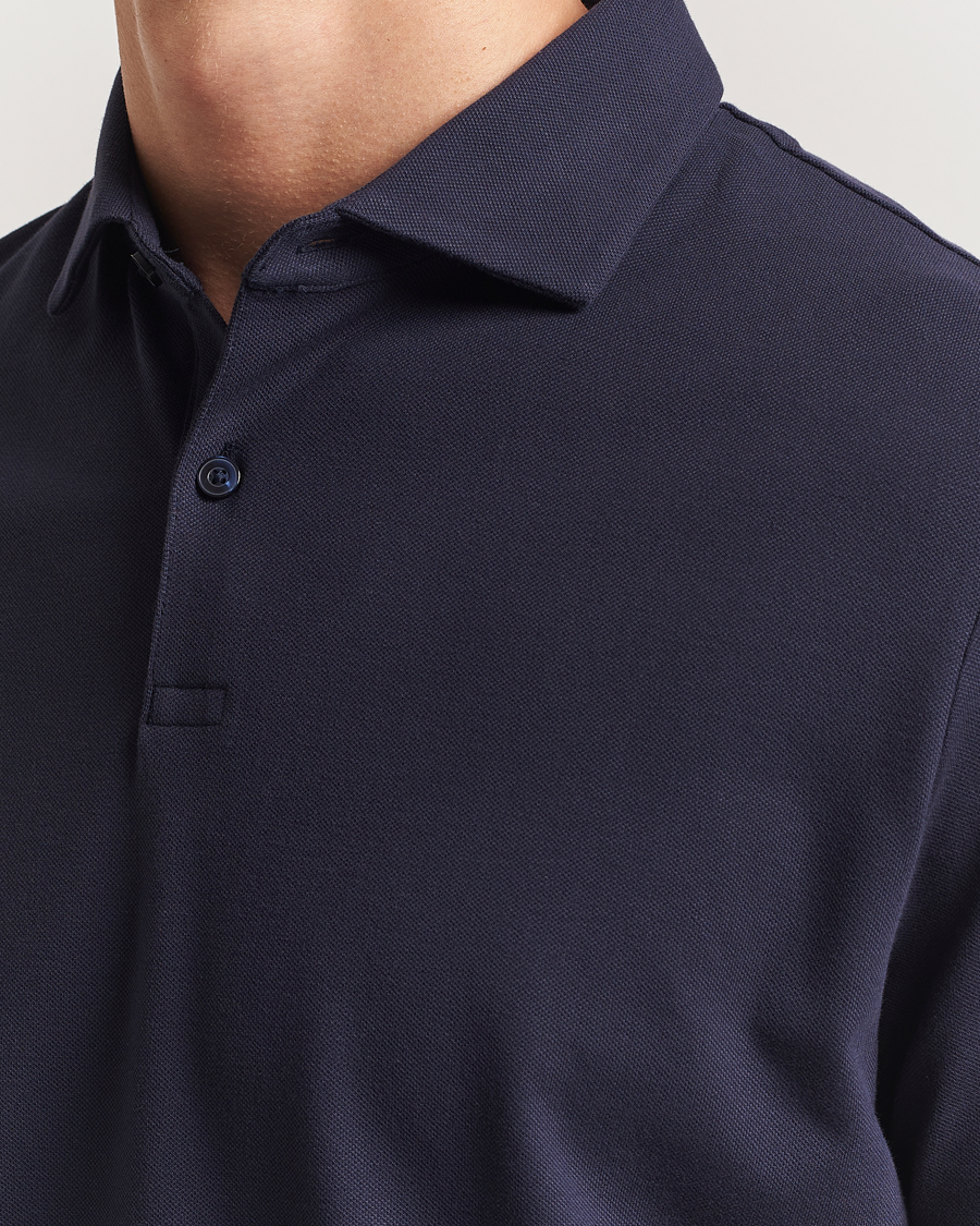 Homme | Polos | Charles Tyrwhitt | Short Sleeve Cotton Pique Polo Navy