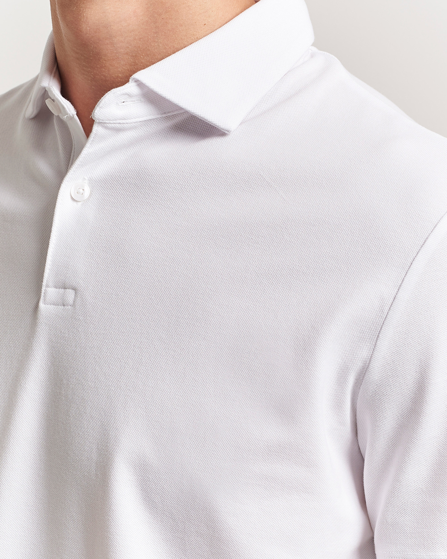 Homme | Polos | Charles Tyrwhitt | Short Sleeve Cotton Pique Polo White
