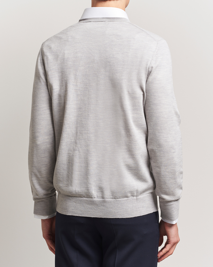 Homme | Pulls Et Tricots | Charles Tyrwhitt | Pure Merino V-Neck Jumper Silver Grey