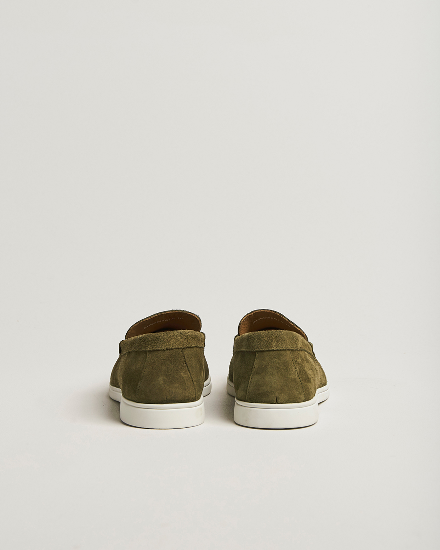 Homme | Charles Tyrwhitt Suede Slip On Loafers Olive Green | Charles Tyrwhitt | Suede Slip On Loafers Olive Green