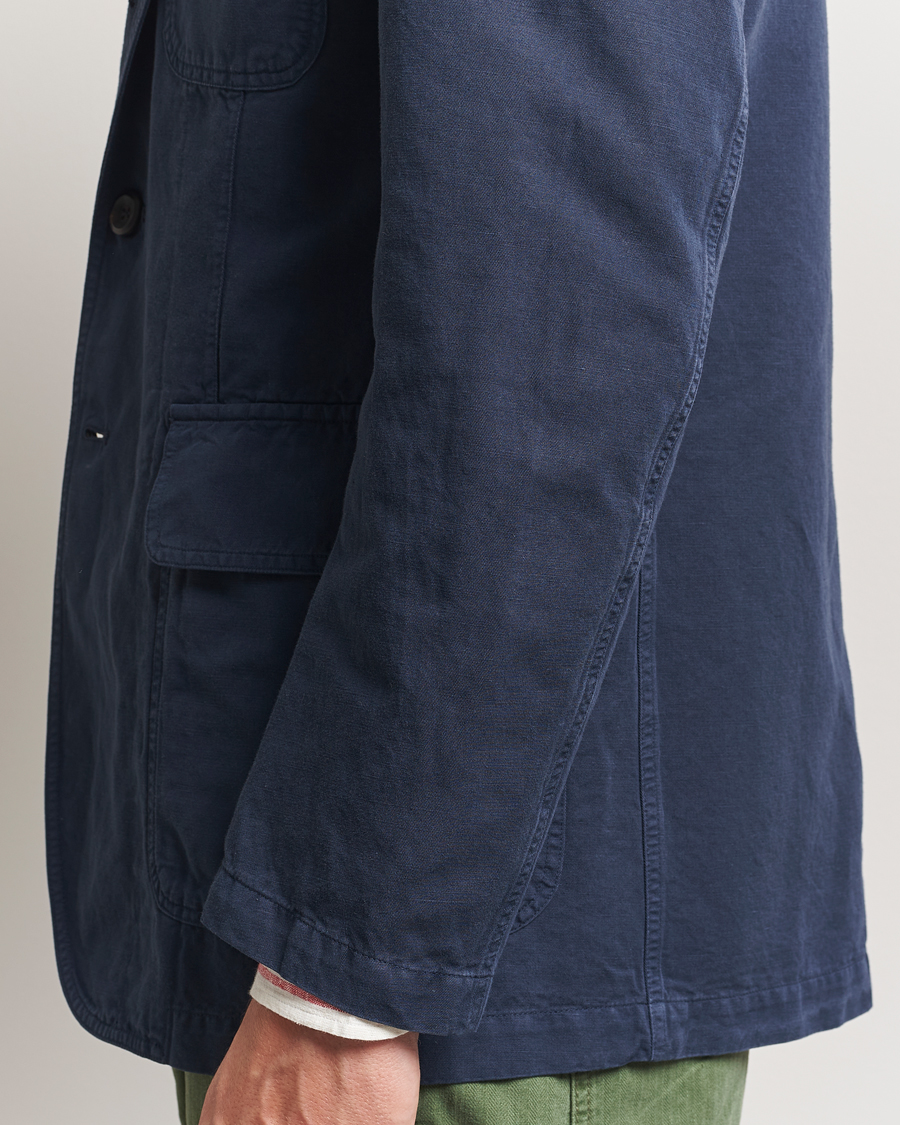 Homme | Blazers | Drake's | MKI Cotton/linen Games Blazer Navy