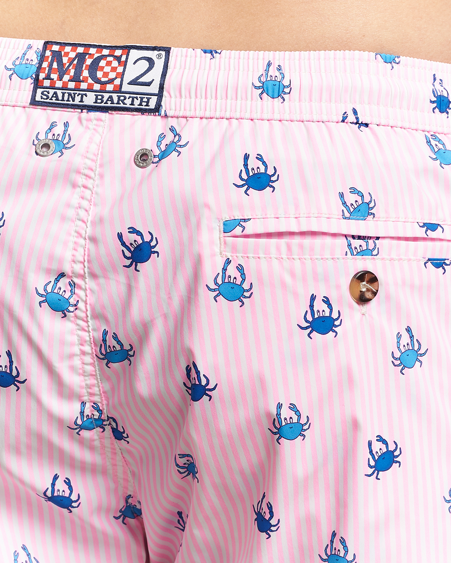 Homme | Maillots De Bain | MC2 Saint Barth | Printed Nylon Swim Shorts Pink Crabs Stripes