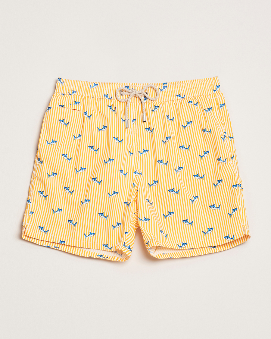 Homme | Maillots De Bain | MC2 Saint Barth | Printed Swim Shorts Yellow Malie Stripes