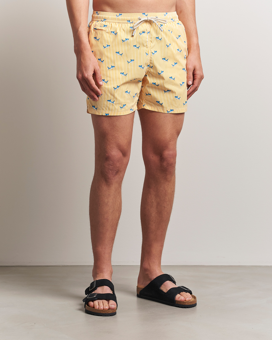 Homme | Maillots De Bain | MC2 Saint Barth | Printed Swim Shorts Yellow Malie Stripes