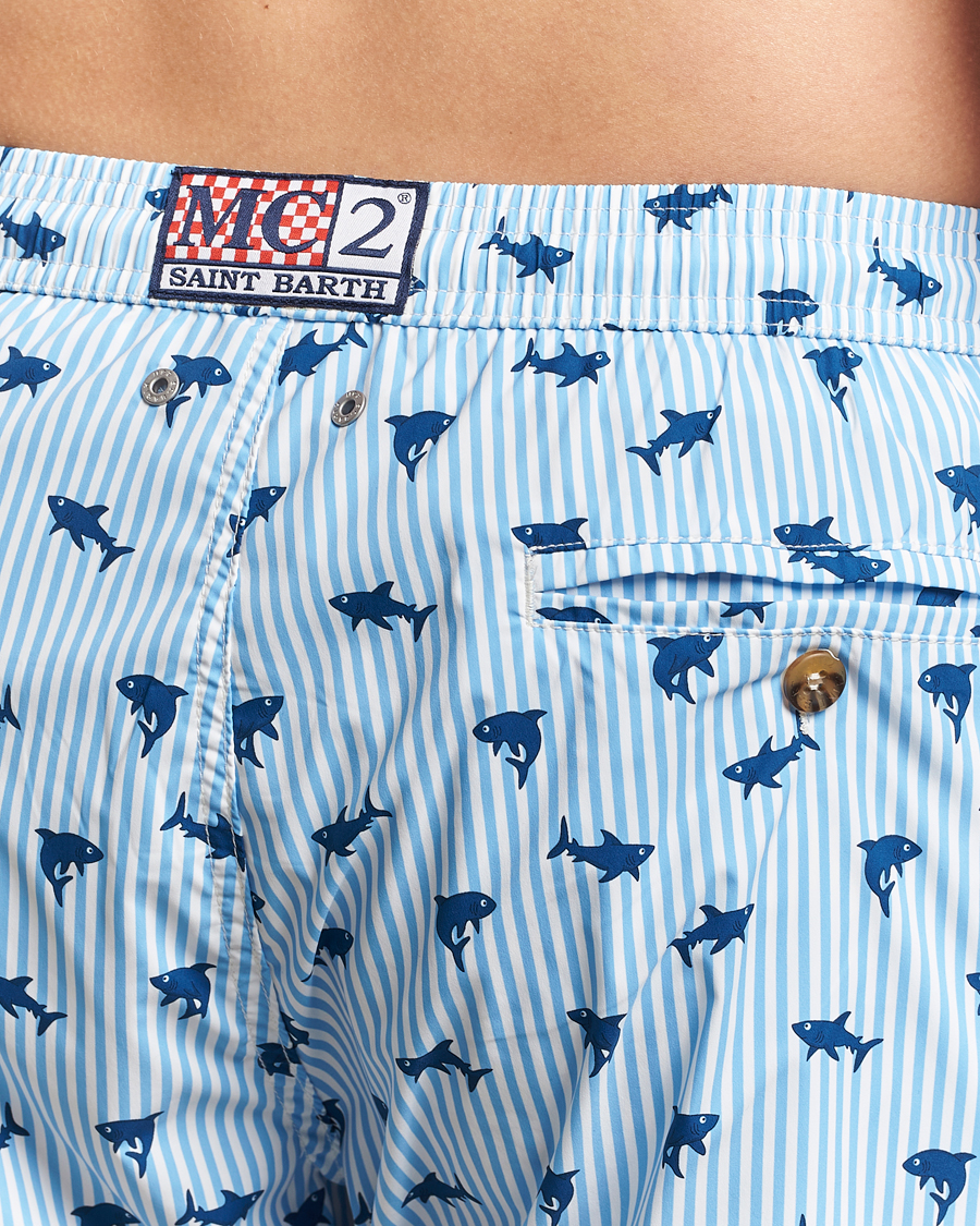 Homme | Maillots De Bain | MC2 Saint Barth | Printed Swim Shorts Blue Shark Trouble Stripes