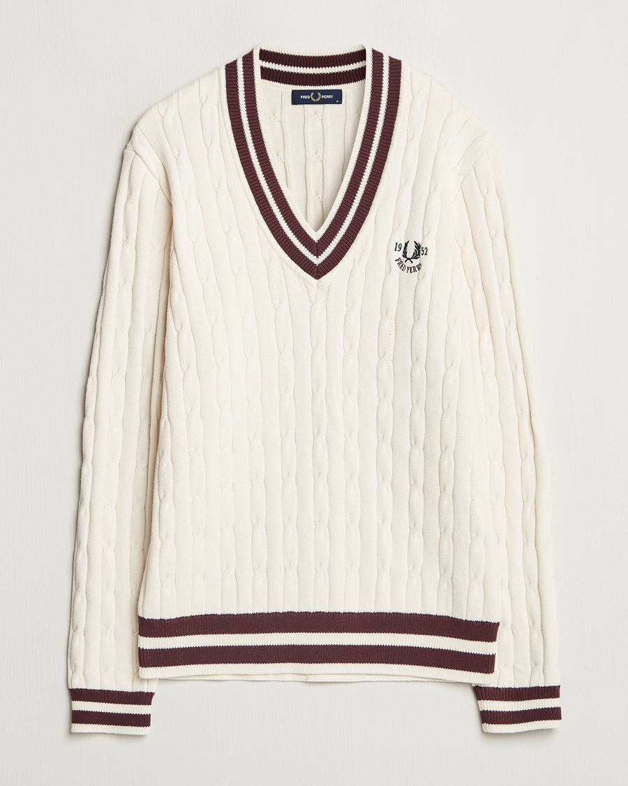 Homme | Pulls Et Tricots | Fred Perry | Cable Knitted Tennis Sweater Ecru
