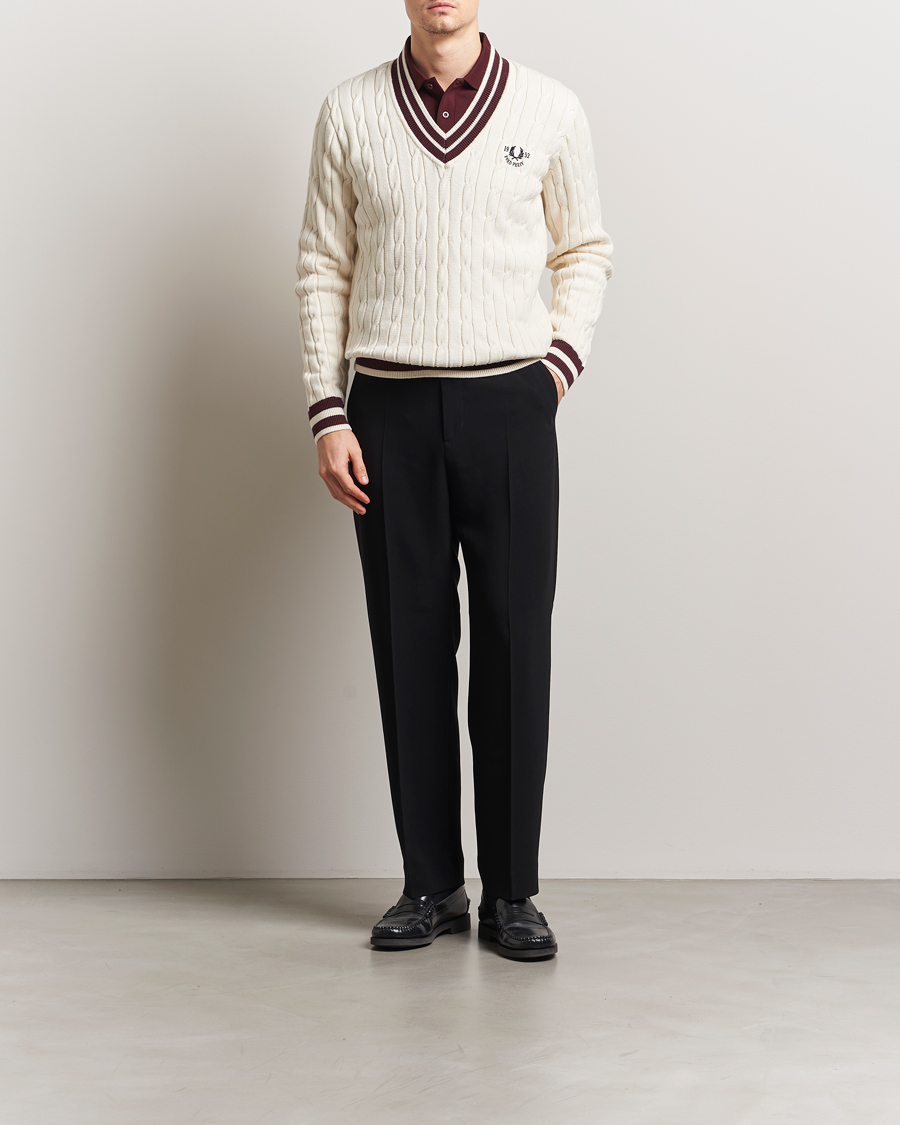 Homme | Pulls Et Tricots | Fred Perry | Cable Knitted Tennis Sweater Ecru