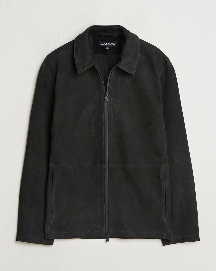 Homme | Manteaux Et Vestes | J.Lindeberg | Jonah Suede Overshirt Black