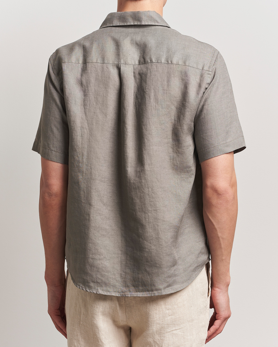 Homme | Chemises | Colorful Standard | Garment Dyed Linen Short Sleeve Shirt Dusty Olive