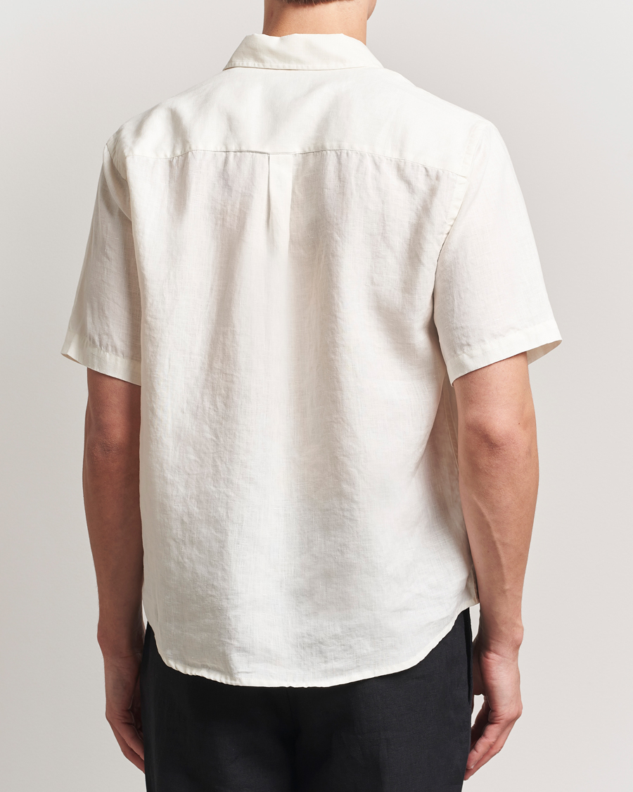 Homme | Chemises | Colorful Standard | Garment Dyed Linen Short Sleeve Shirt Ivory White