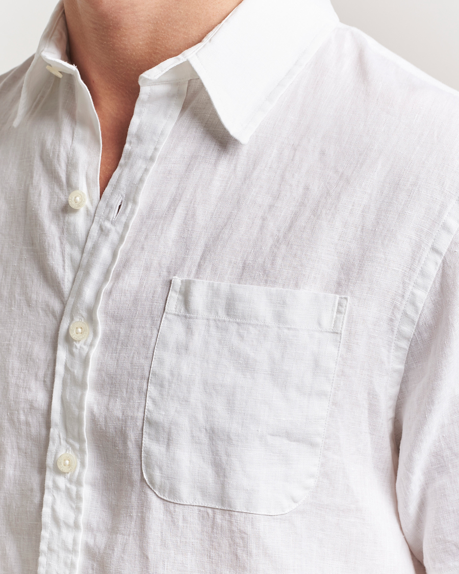 Homme | Chemises | Colorful Standard | Garment Dyed Linen Short Sleeve Shirt Optical White