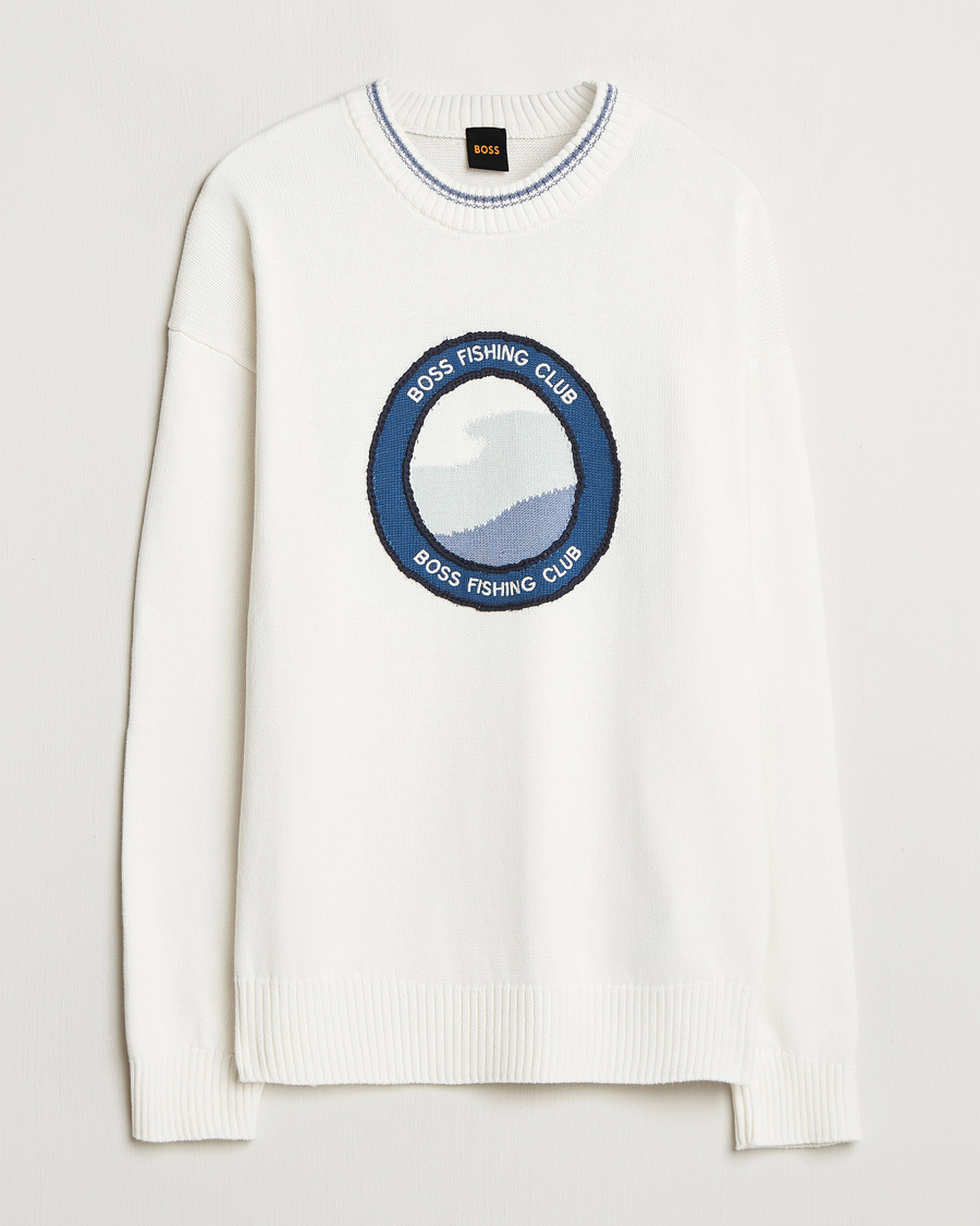 Homme | Pulls Et Tricots | BOSS ORANGE | Klubfish Printed Crew Neck Sweater Natural