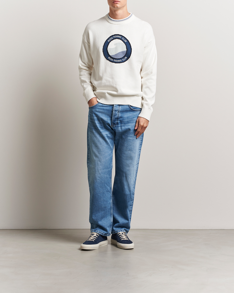 Homme | Pulls Et Tricots | BOSS ORANGE | Klubfish Printed Crew Neck Sweater Natural