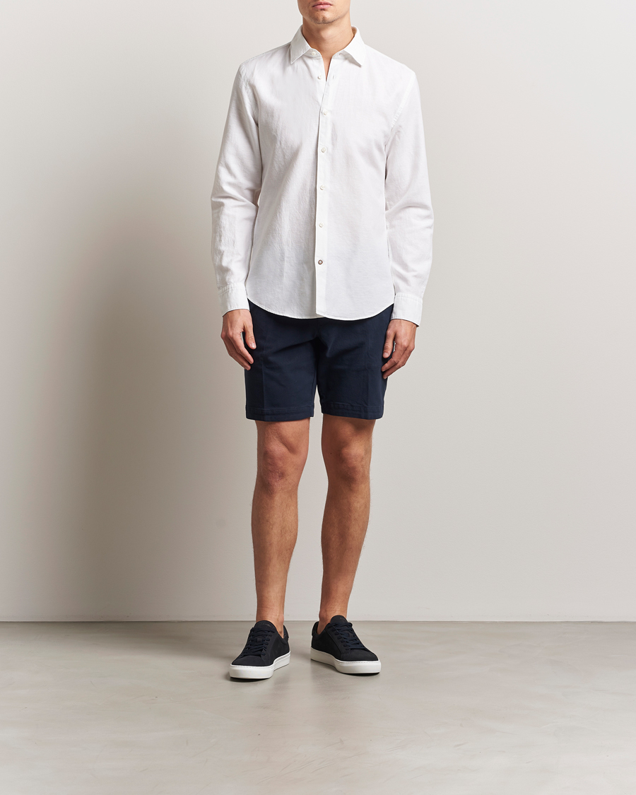 Homme | Shorts | BOSS BLACK | Slice Structured Cotton Shorts Dark Blue