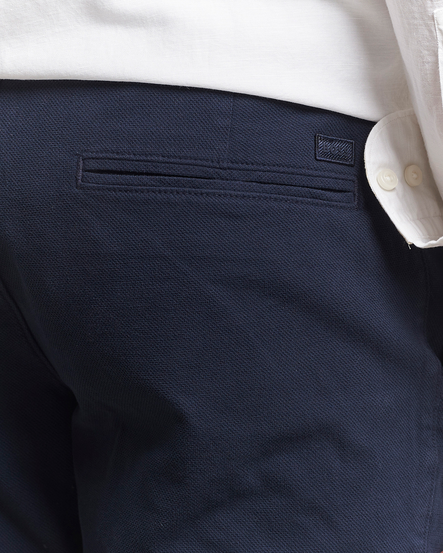 Homme | Shorts | BOSS BLACK | Slice Structured Cotton Shorts Dark Blue