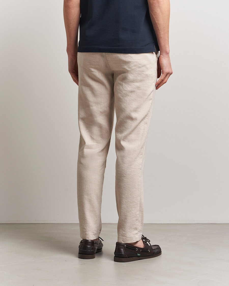 Homme | Pantalons | BOSS BLACK | Kane Linen Blend Drawstring Trousers Light Beige
