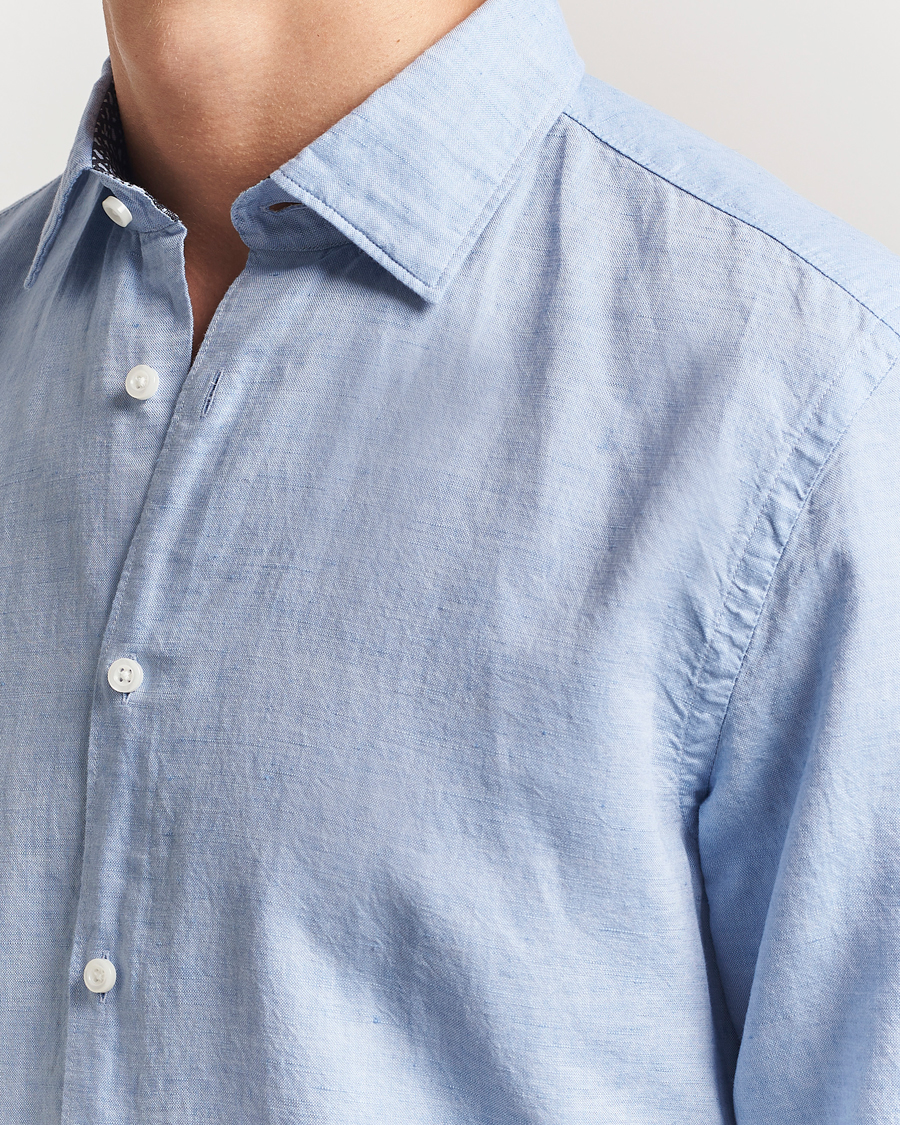 Homme | Chemises | BOSS BLACK | Hal Cotton/Linen Contrast Shirt Light Blue