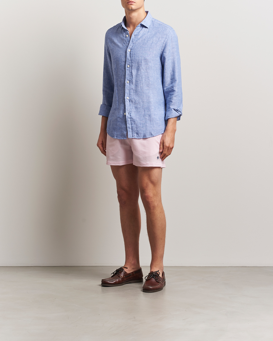 Homme | Maillots De Bain | Morris | Seersucker Bathing Trunks Light Pink