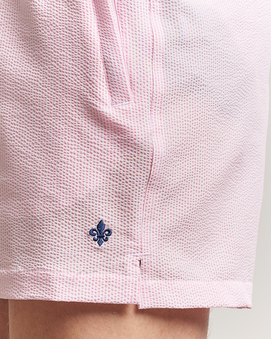 Homme | Maillots De Bain | Morris | Seersucker Bathing Trunks Light Pink