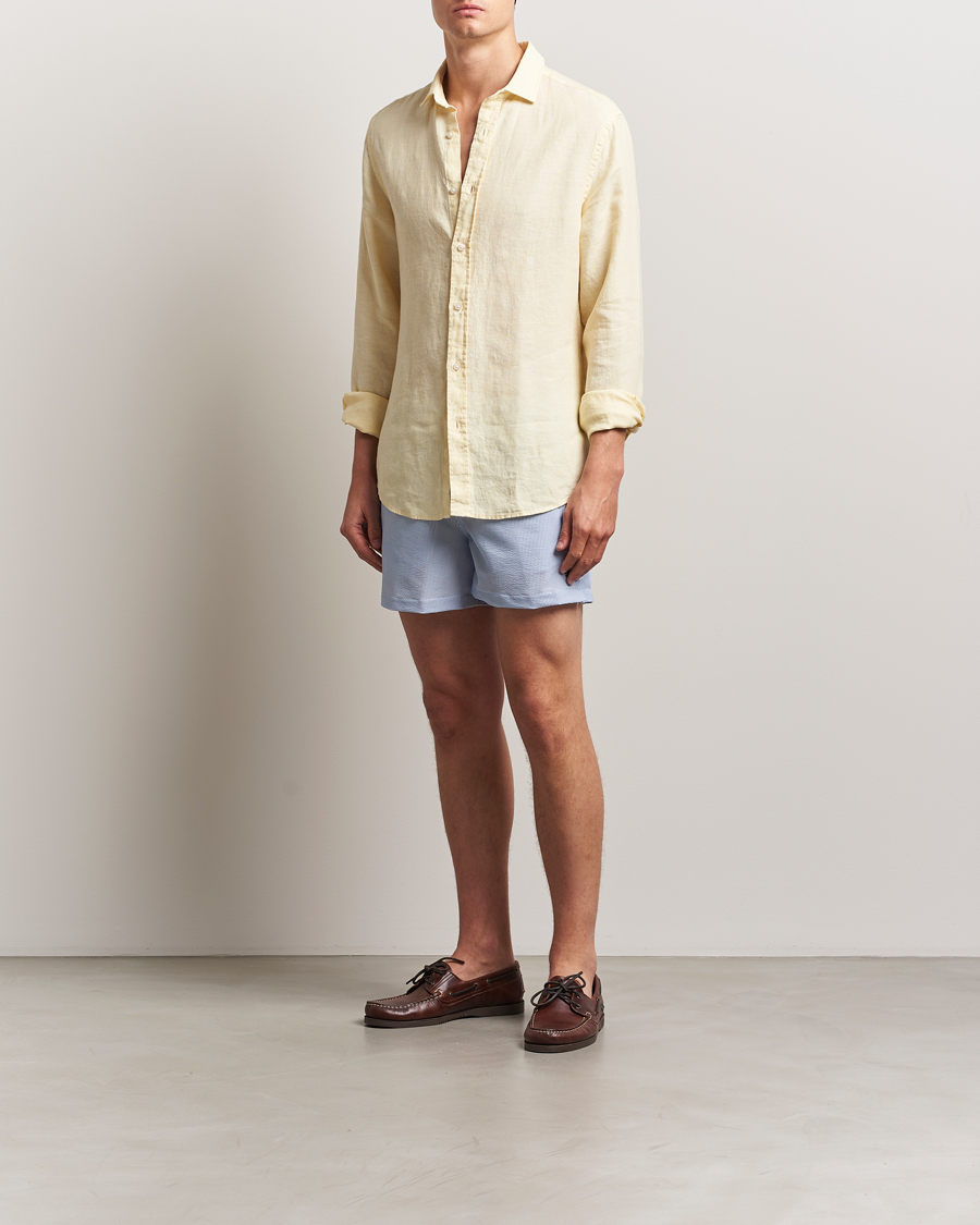 Homme | Maillots De Bain | Morris | Seersucker Bathing Trunks Light Blue