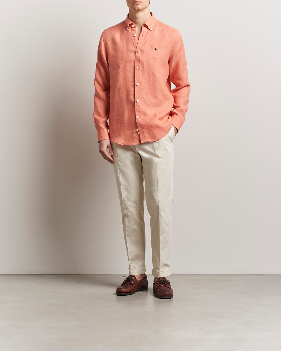 Homme | Chemises | Morris | Douglas Linen Button Down Shirt Burnt Orange
