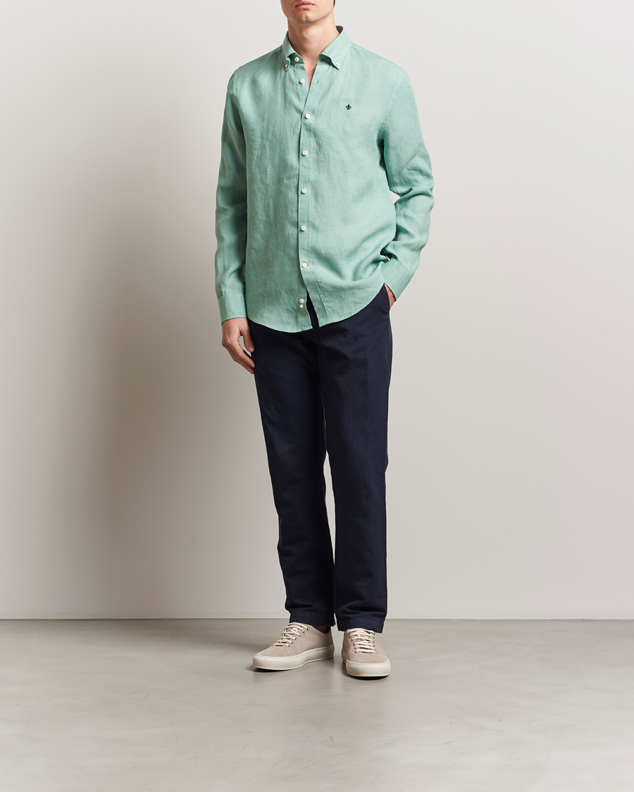 Homme | Chemises | Morris | Douglas Linen Button Down Shirt Light Green