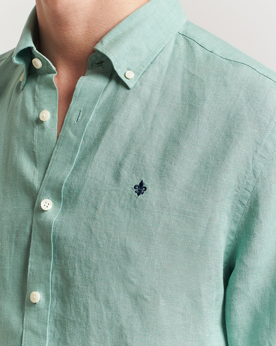 Homme | Chemises | Morris | Douglas Linen Button Down Shirt Light Green