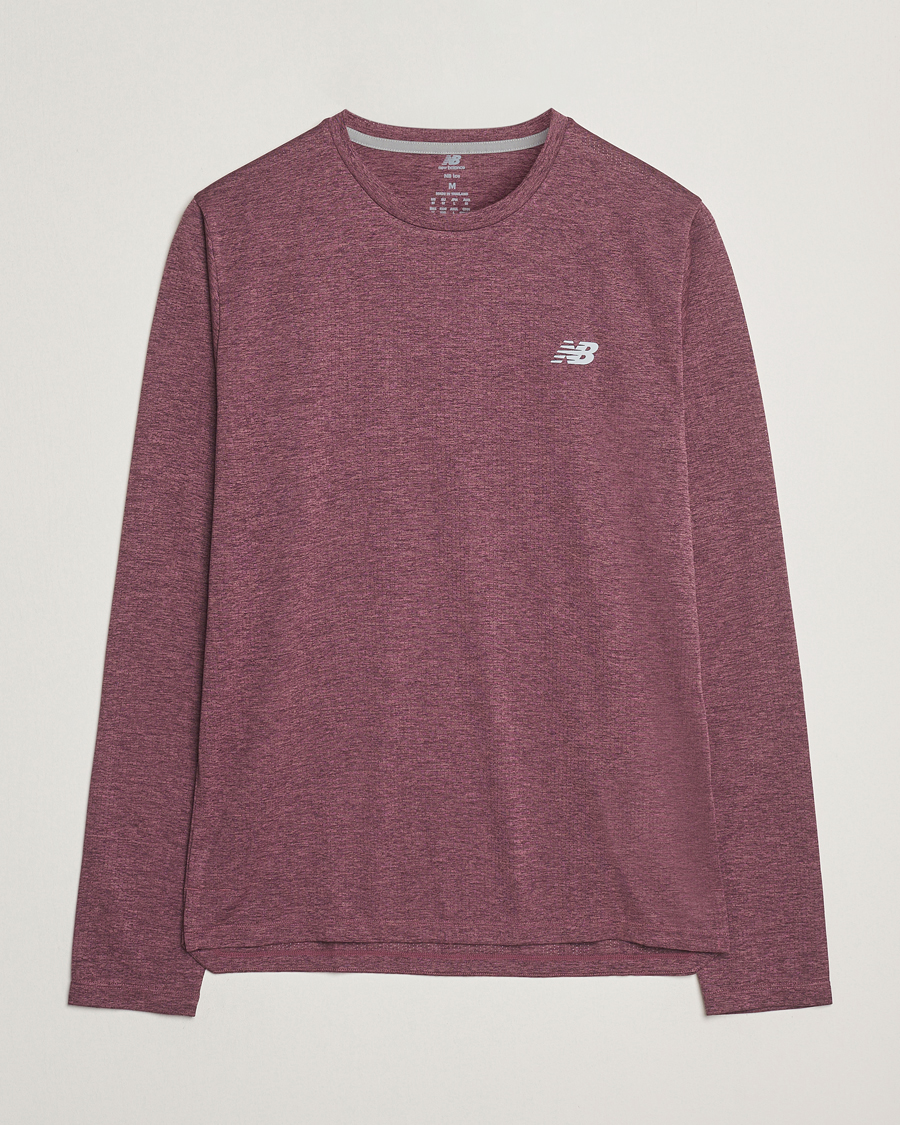 Homme | T-shirts | New Balance Running | Athletics Run Long Sleeve T-Shirt Faded Plum