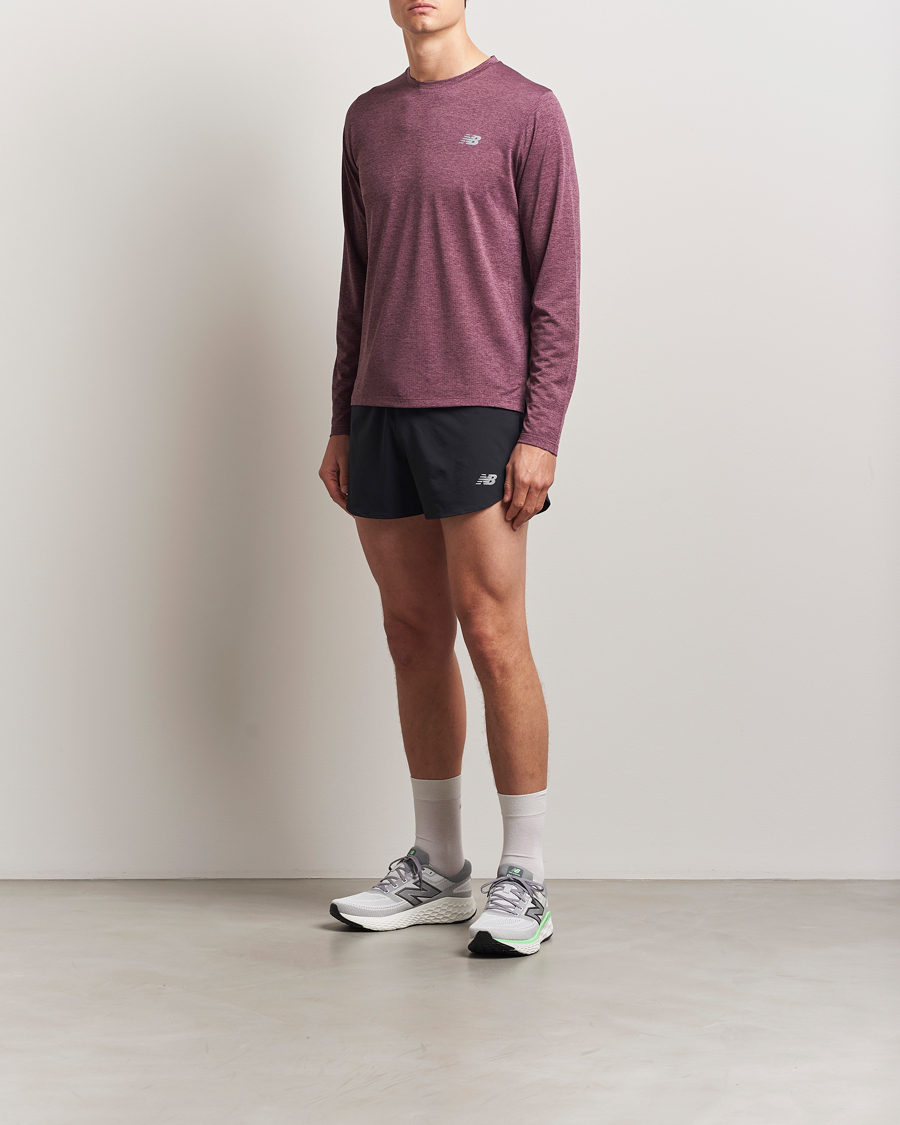 Homme | T-shirts | New Balance Running | Athletics Run Long Sleeve T-Shirt Faded Plum