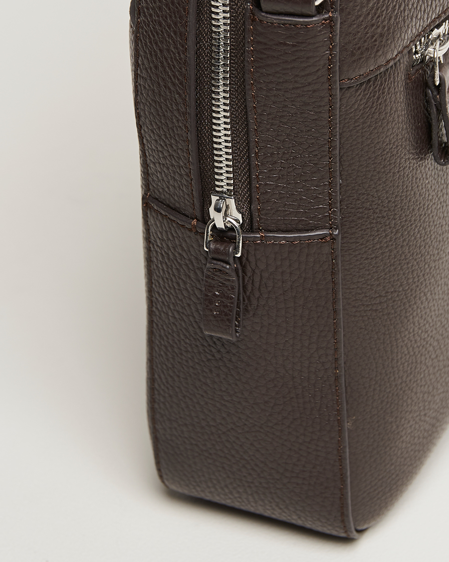 Homme | Tiger of Sweden Beckholmen Leather Briefcase Dark Brown | Tiger of Sweden | Beckholmen Leather Briefcase Dark Brown