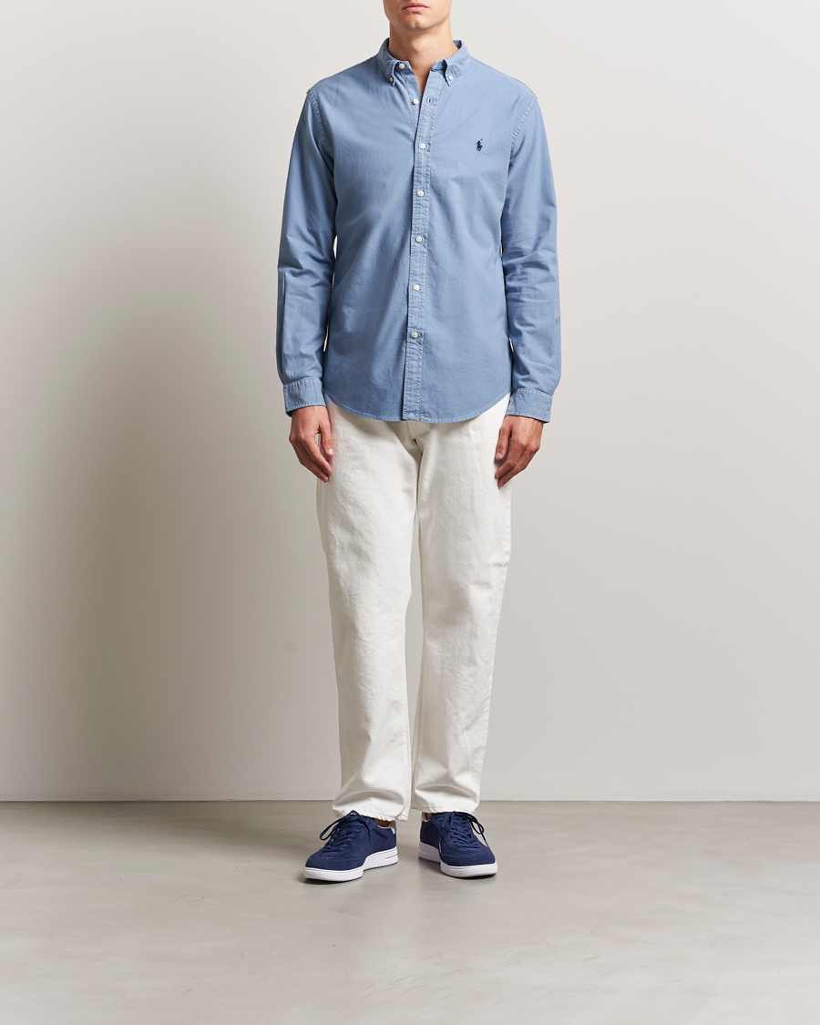 Homme | Chemises | Polo Ralph Lauren | Slim Fit Garment Dyed Oxford Shirt Channel Blue