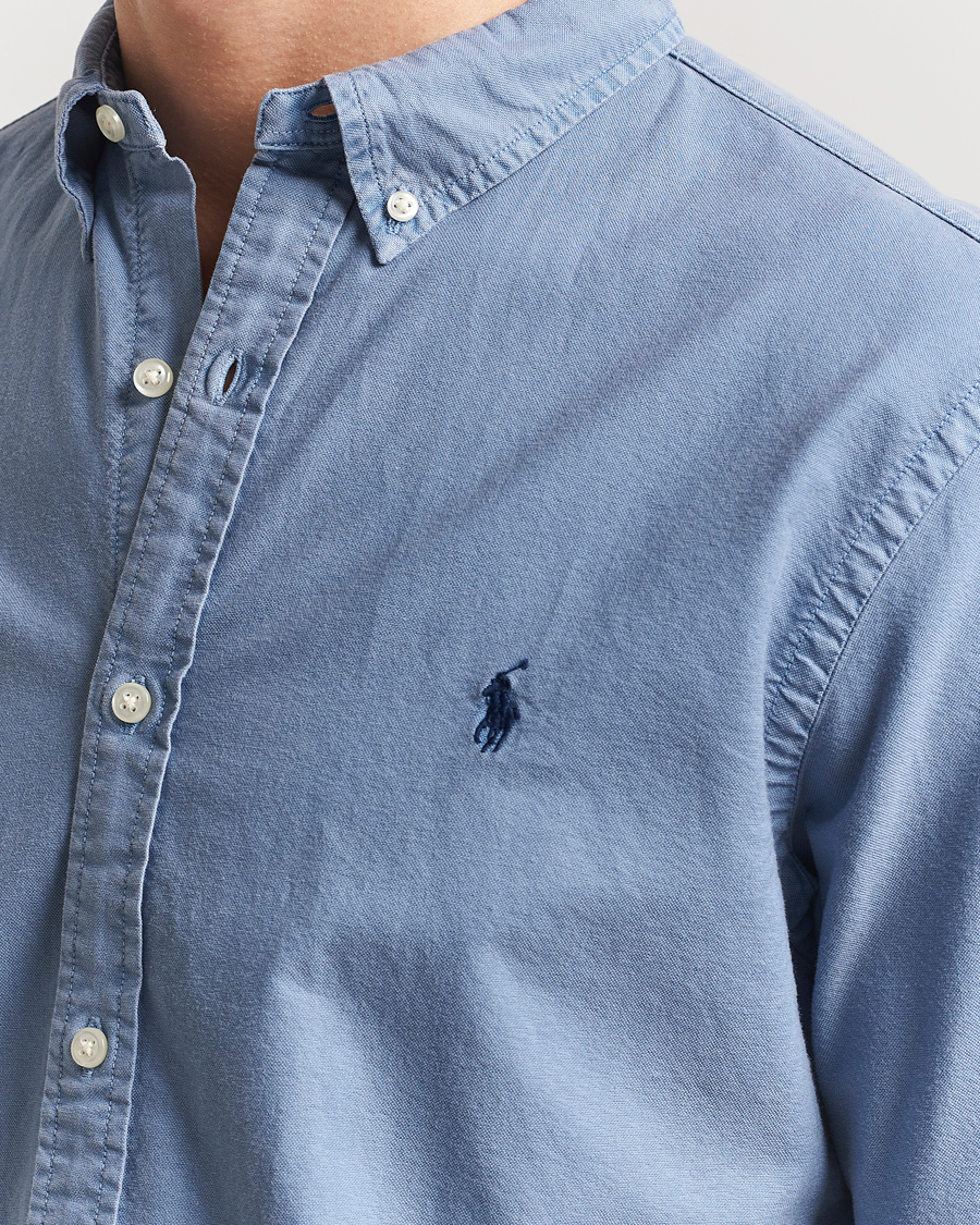 Homme | Chemises | Polo Ralph Lauren | Slim Fit Garment Dyed Oxford Shirt Channel Blue