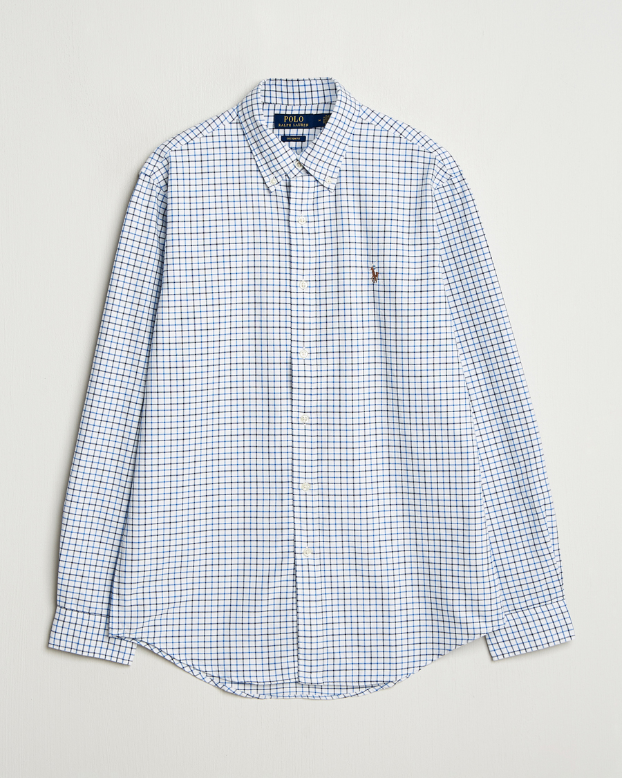 Homme | Chemises | Polo Ralph Lauren | Custom Fit Checked Oxford Shirt White/Blue Multi