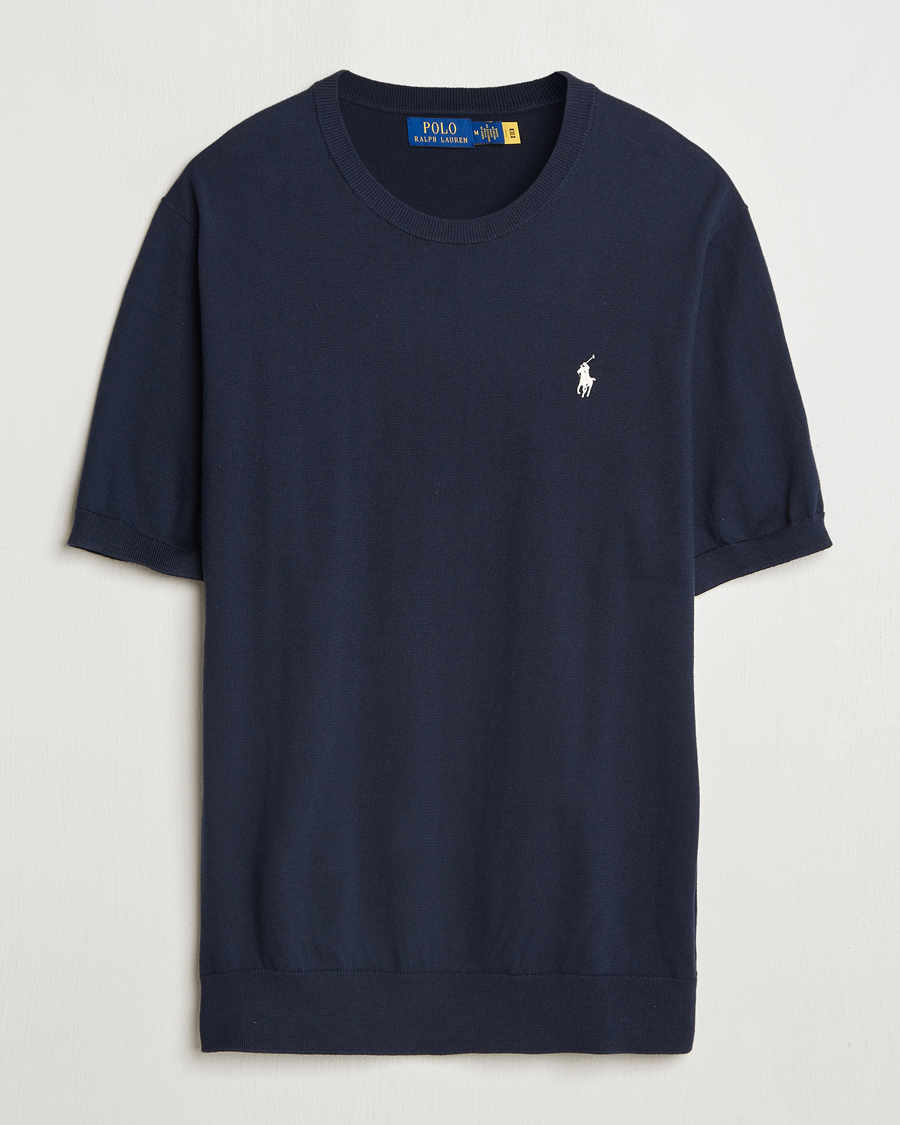 Homme | T-shirts | Polo Ralph Lauren | Knitted Short Sleeve T-Shirt Hunter Navy