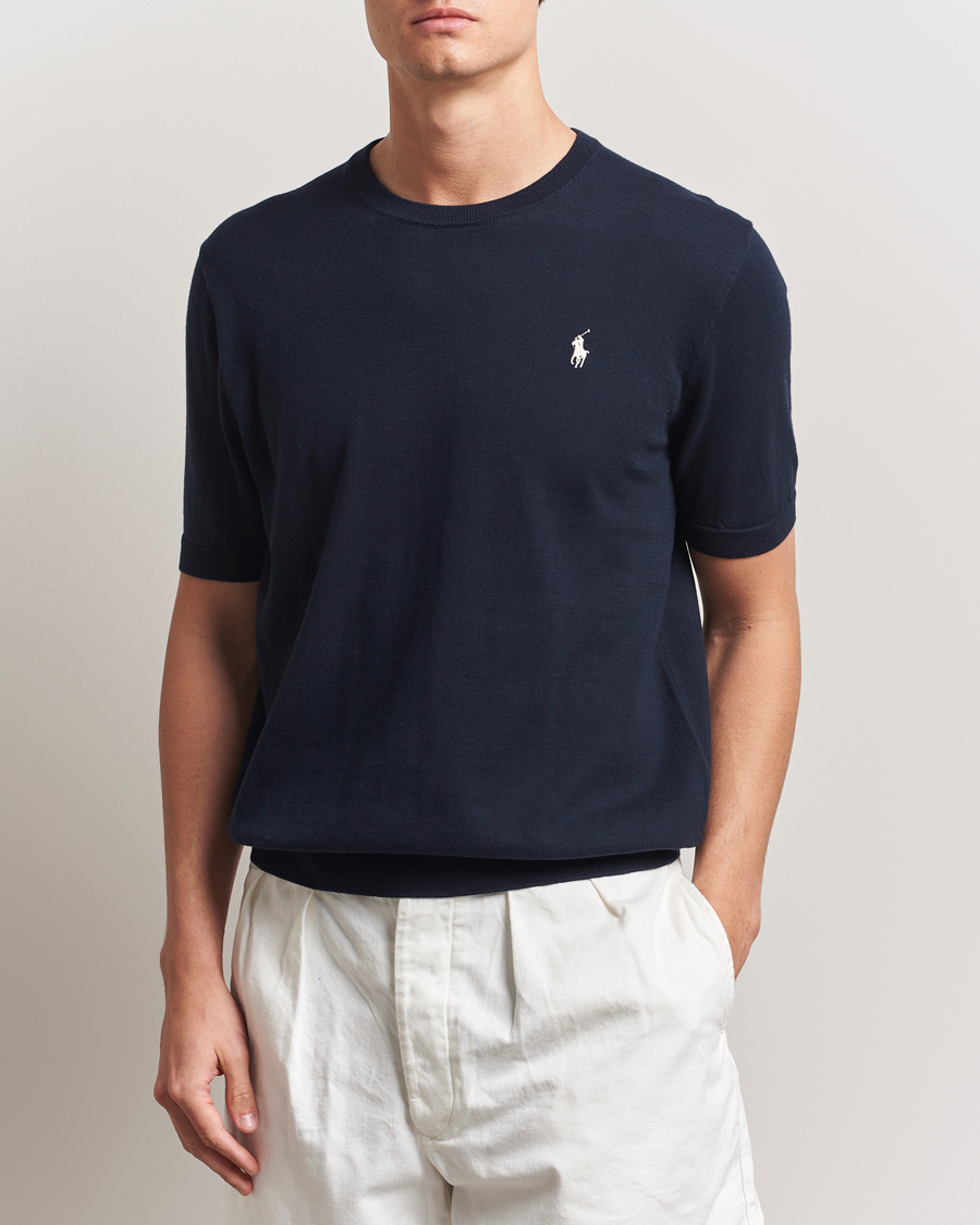 Homme | T-shirts | Polo Ralph Lauren | Knitted Short Sleeve T-Shirt Hunter Navy