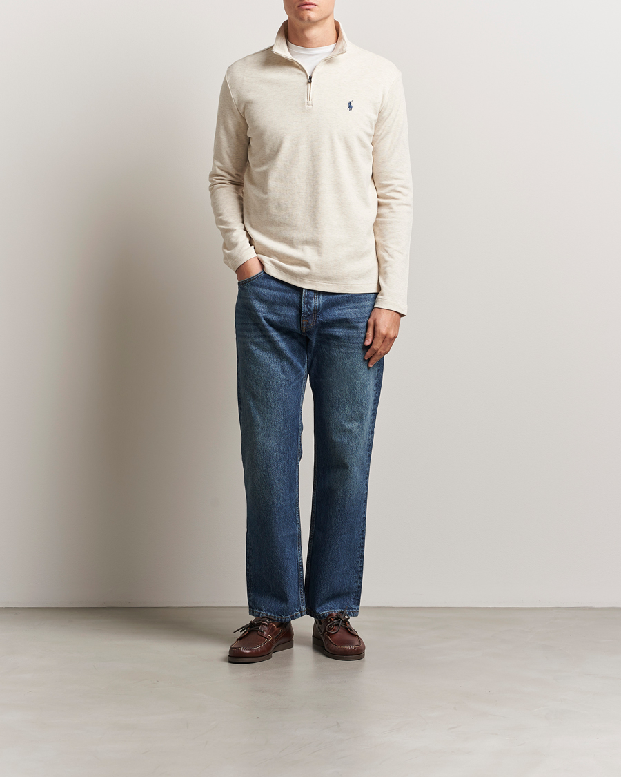 Homme | Pulls Et Tricots | Polo Ralph Lauren | Cotton/Nylon Half Zip Chalk Heather