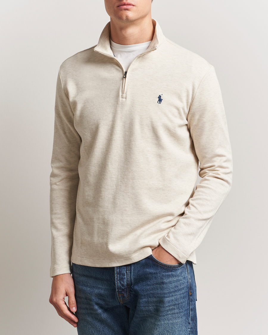 Homme | Pulls Et Tricots | Polo Ralph Lauren | Cotton/Nylon Half Zip Chalk Heather