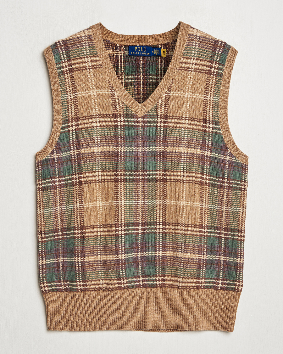 Homme | Pulls Et Tricots | Polo Ralph Lauren | Wool/Cotton Vest Tan Combo