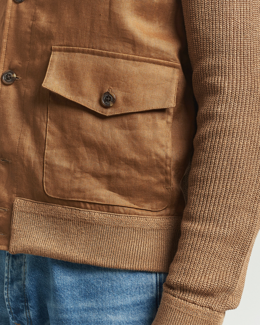 Homme | Pulls Et Tricots | Polo Ralph Lauren | Linen Skeet Jacket Brown Linen Combo
