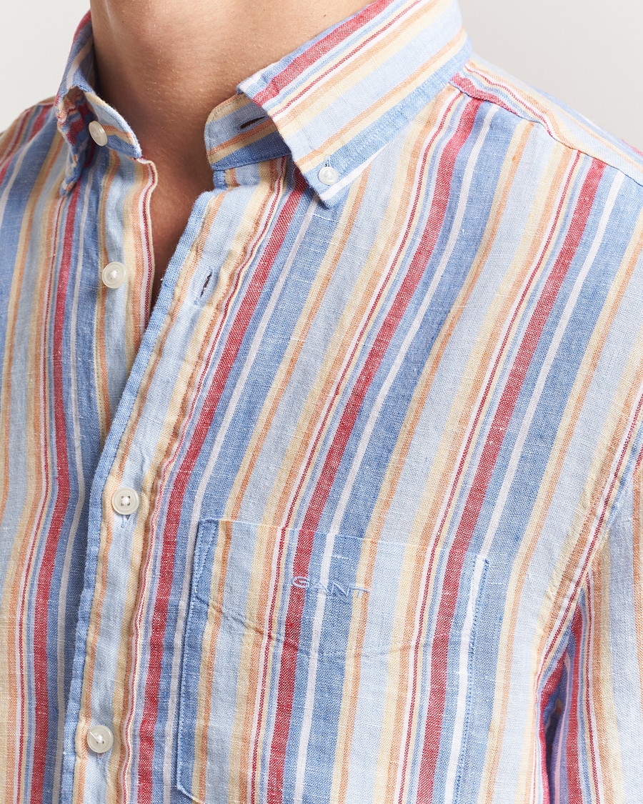 Homme | Chemises | GANT | Regular Fit Linen Striped Shirt Multi