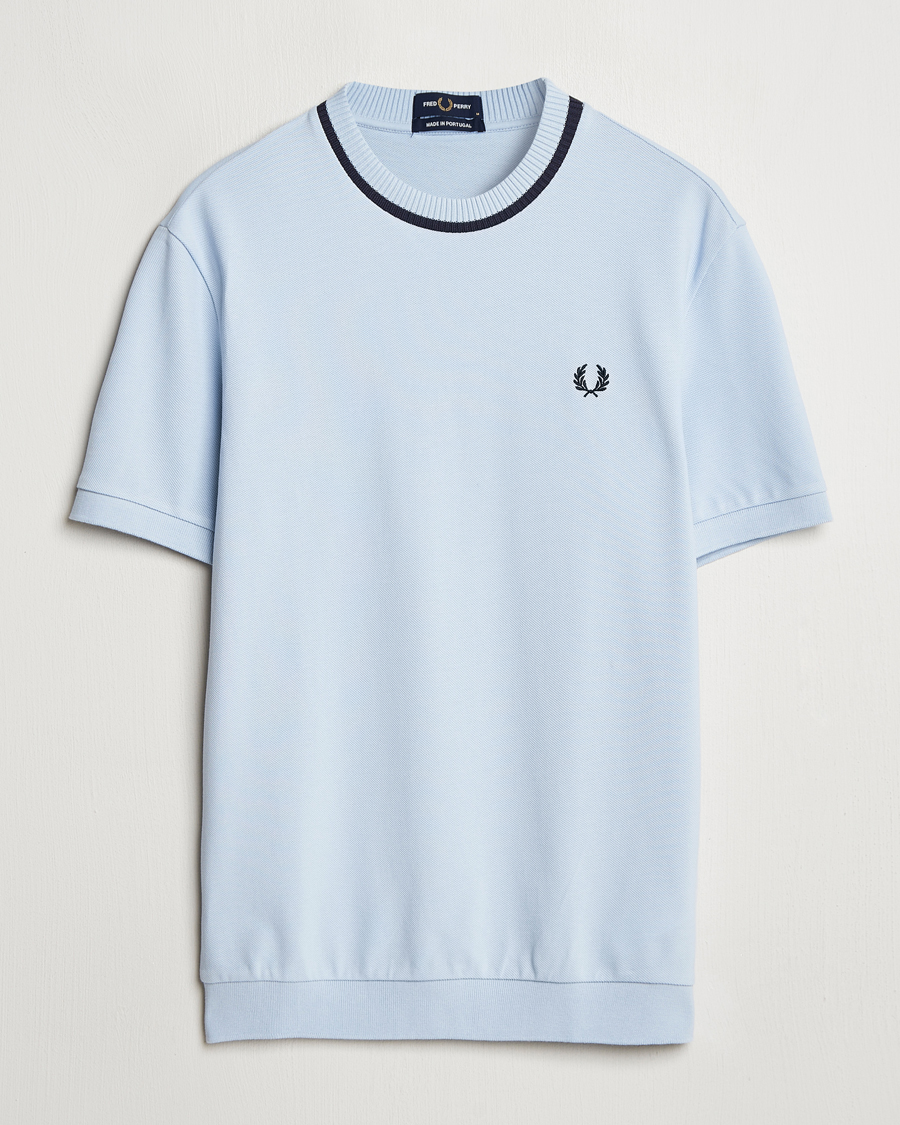Homme | T-shirts | Fred Perry | Pique Crew Neck T-Shirt Light Smoke