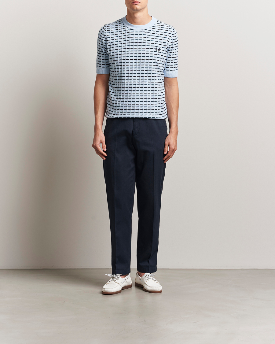 Homme | T-shirts | Fred Perry | Bouclé Ribbed Knitted T-Shirt Light Smoke