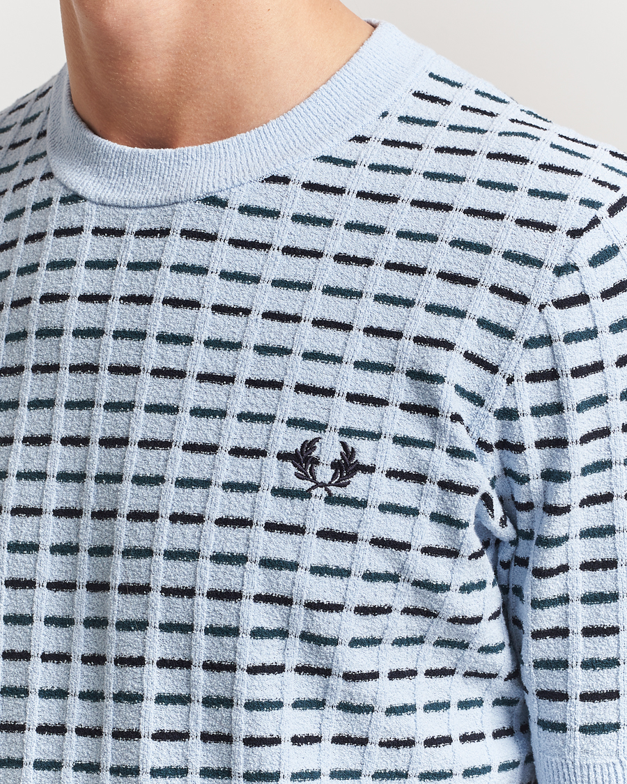 Homme | T-shirts | Fred Perry | Bouclé Ribbed Knitted T-Shirt Light Smoke