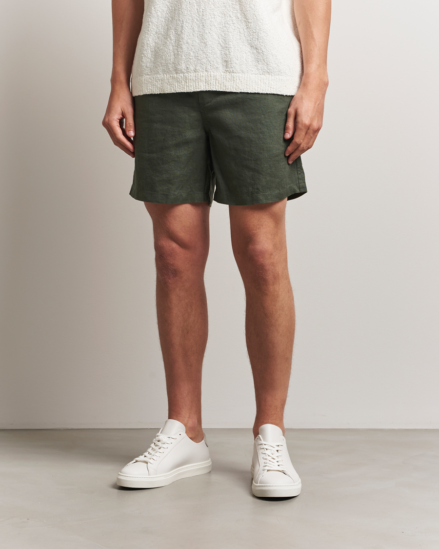 Homme | Shorts | Samsøe Samsøe | Jabari Linen Drawstring Shorts Climbing Ivy