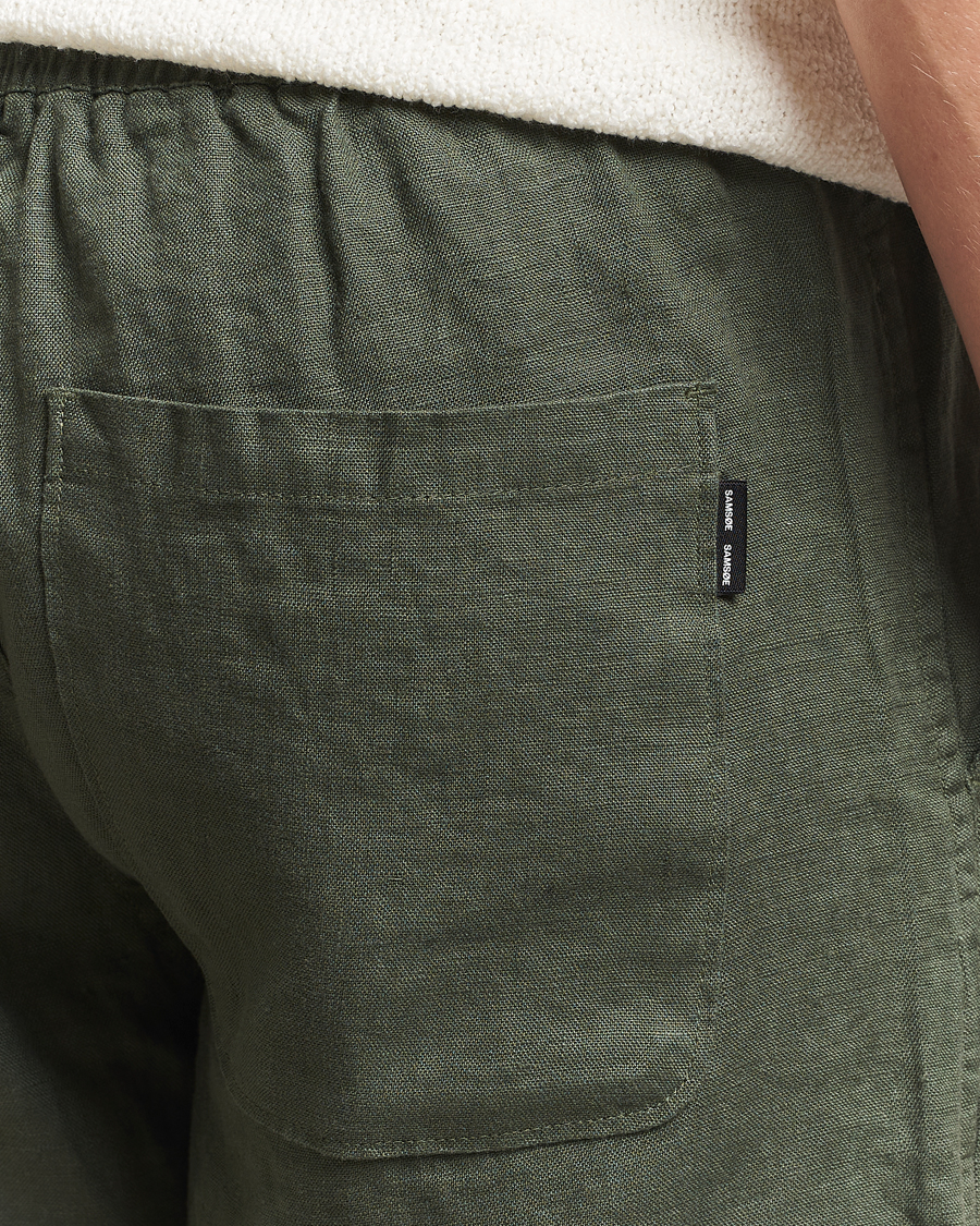 Homme | Shorts | Samsøe Samsøe | Jabari Linen Drawstring Shorts Climbing Ivy