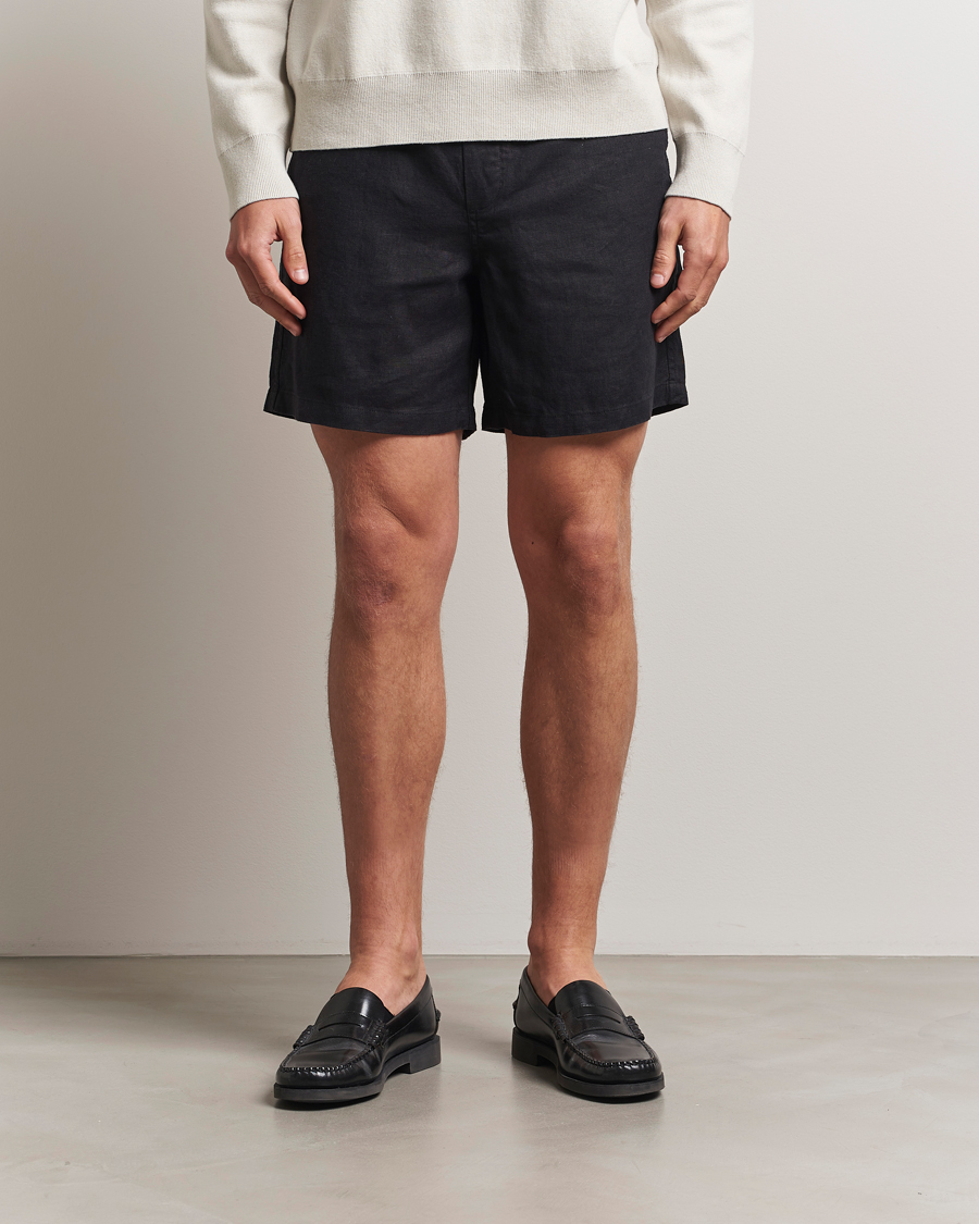 Homme | Shorts | Samsøe Samsøe | Jabari Linen Drawstring Shorts Black