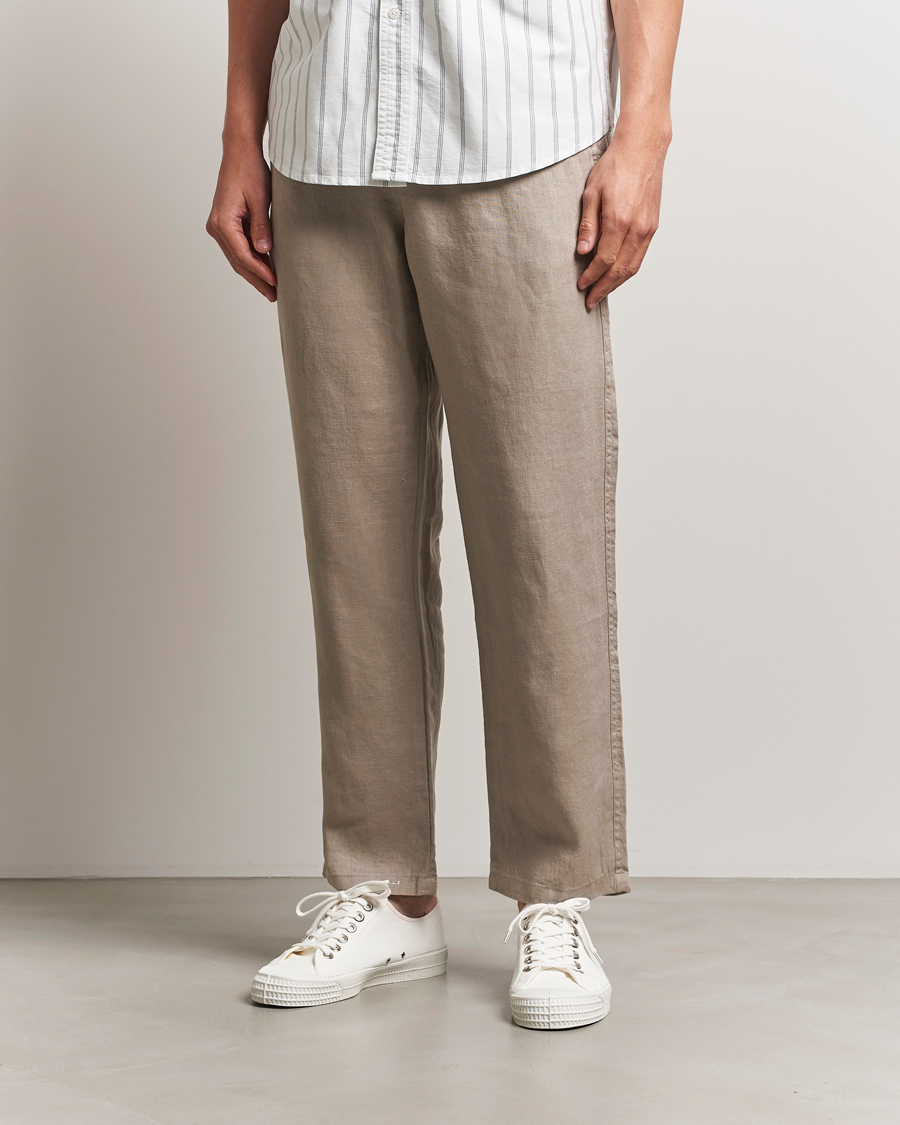 Homme | Pantalons | Samsøe Samsøe | Jabari Linen Drawstring Trousers Greige