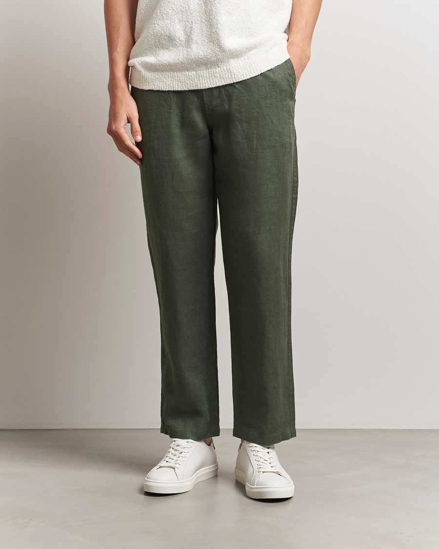 Homme | Pantalons | Samsøe Samsøe | Jabari Linen Drawstring Trousers Climbing Ivy
