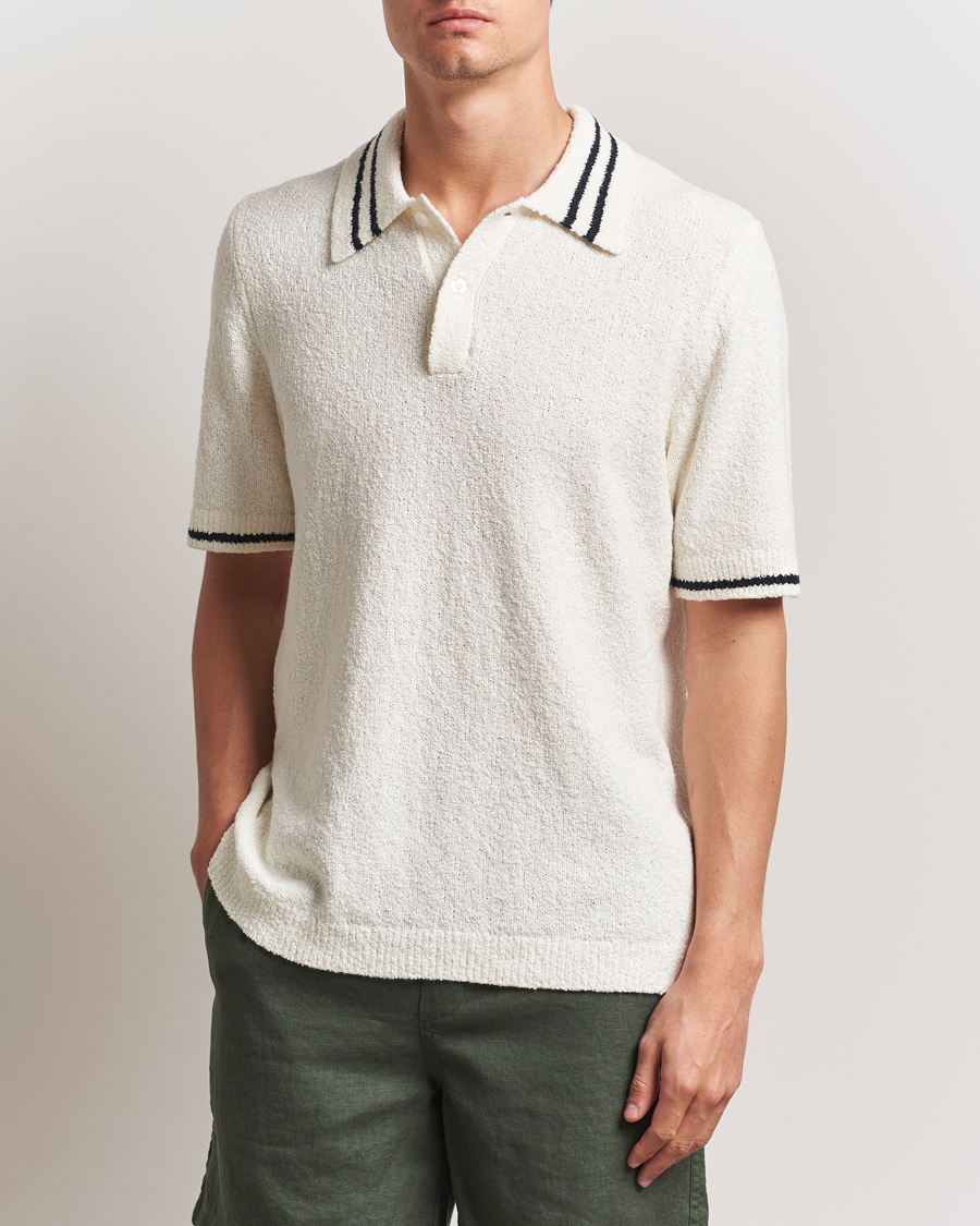 Homme | Polos | Samsøe Samsøe | Pedro Tipped Knitted Polo Clear Cream